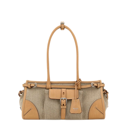 MAYFEYR - Prada - Two Tone Canvas And Leather Handbag - 1BA426VOTMP0EF032T