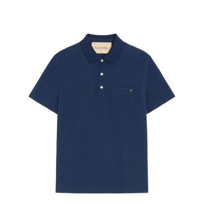 MAYFEYR - Valentino - Polo Shirt In Cotton Piqué With Vgold - VMH04VBMD