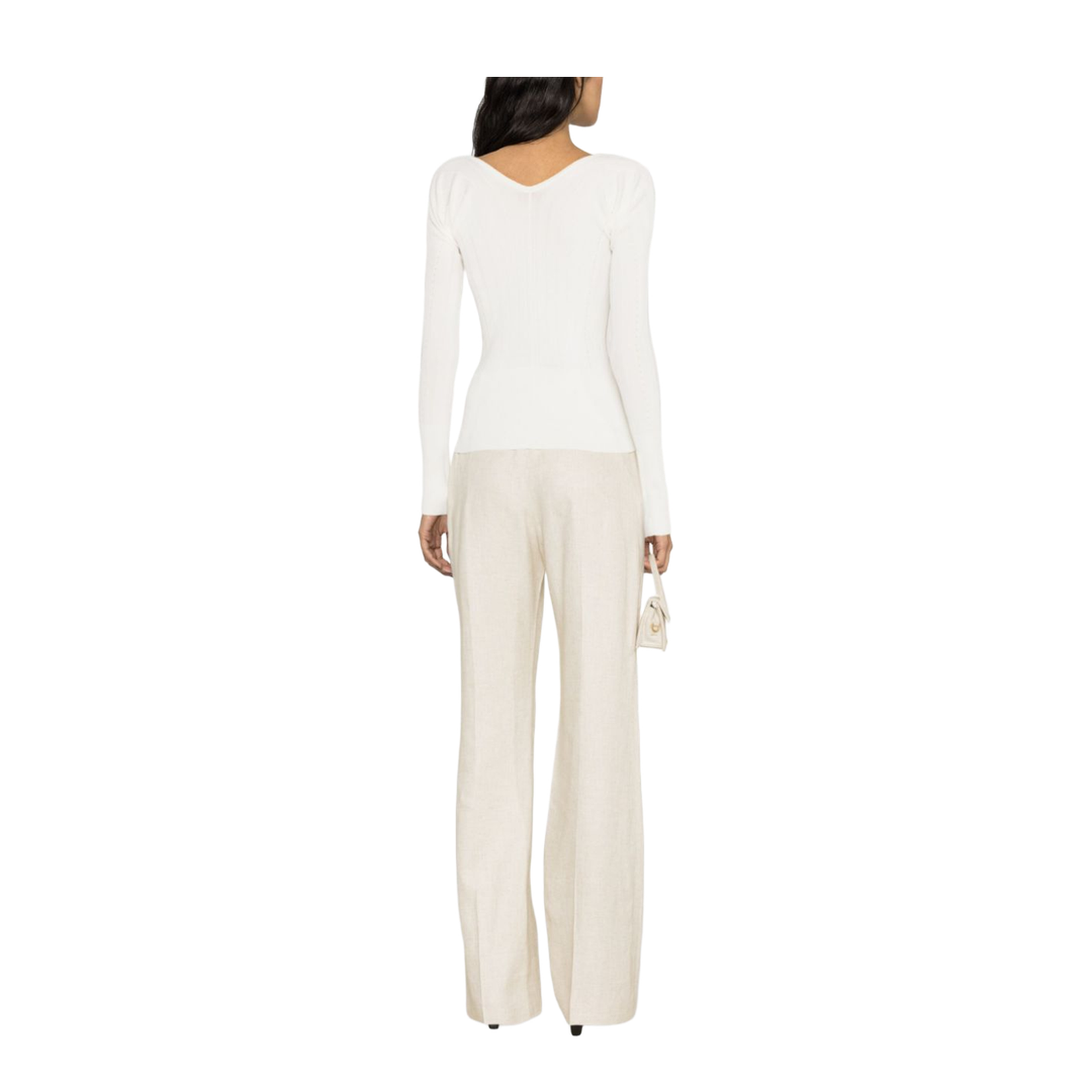 Off-White Ribbed Knit Top