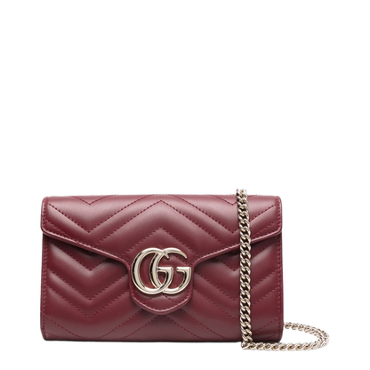 Wallet on Chain in Rosso Ancora Red Leather