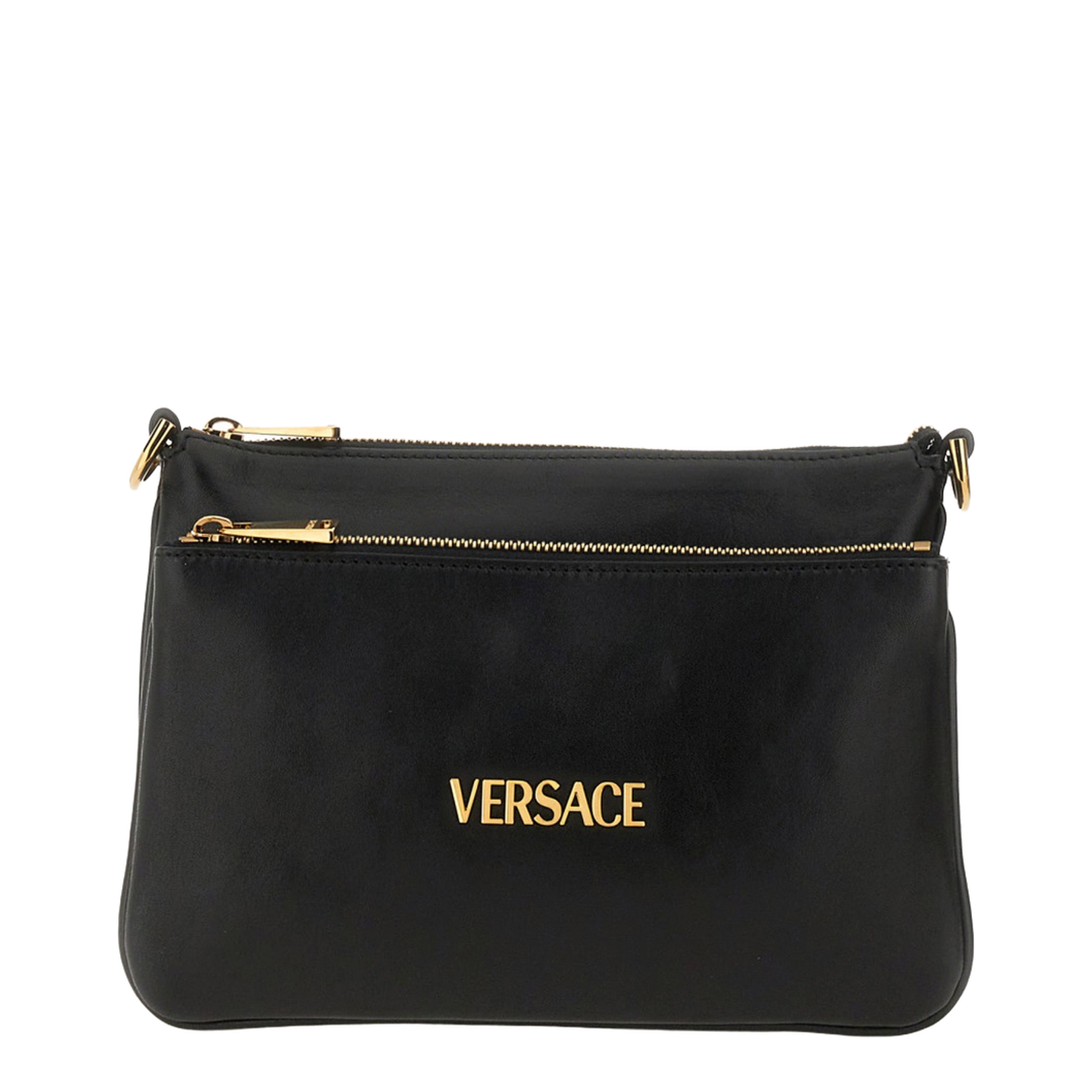 Logo-Lettering Zipped Shoulder Bag