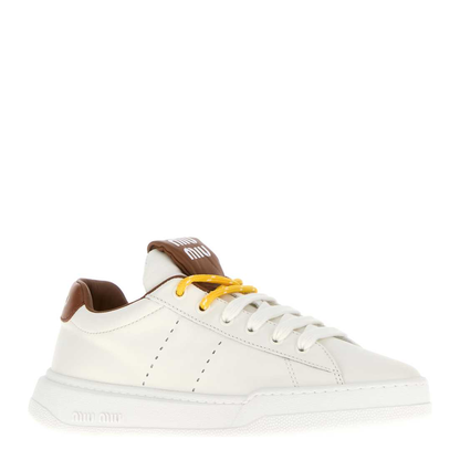 MAYFEYR - Miu Miu - White Leather Sneakers - 5E387EF0053L48F0TPR