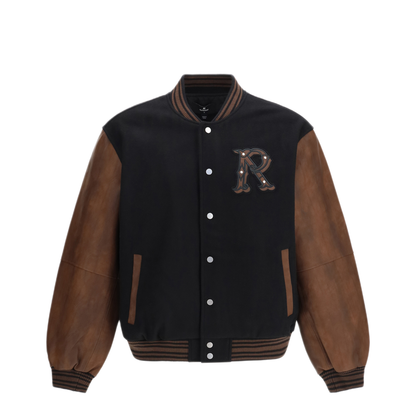 MAYFEYR - Represent - Vintage Varsity Jacket - MLM100543JETBLACK