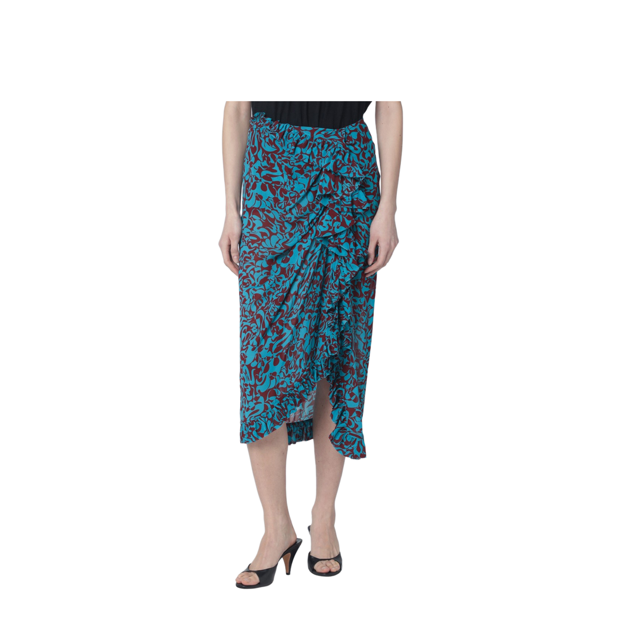 Midi Skirt with Gathered Detail