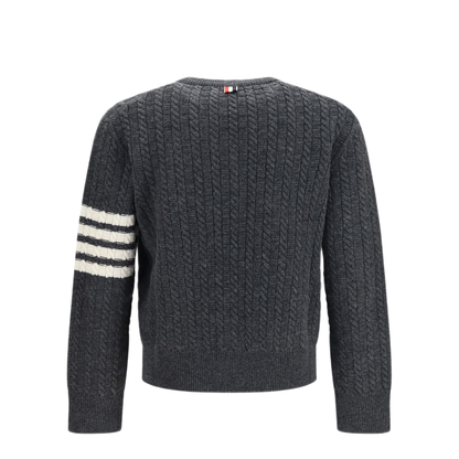 MAYFEYR - Thom Browne - 4 Bar Merino Wool Sweater With Anchor Motif - MKA593AY1005