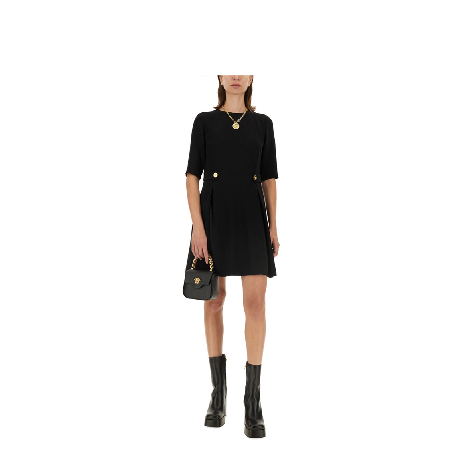 Black Viscose Mini Dress