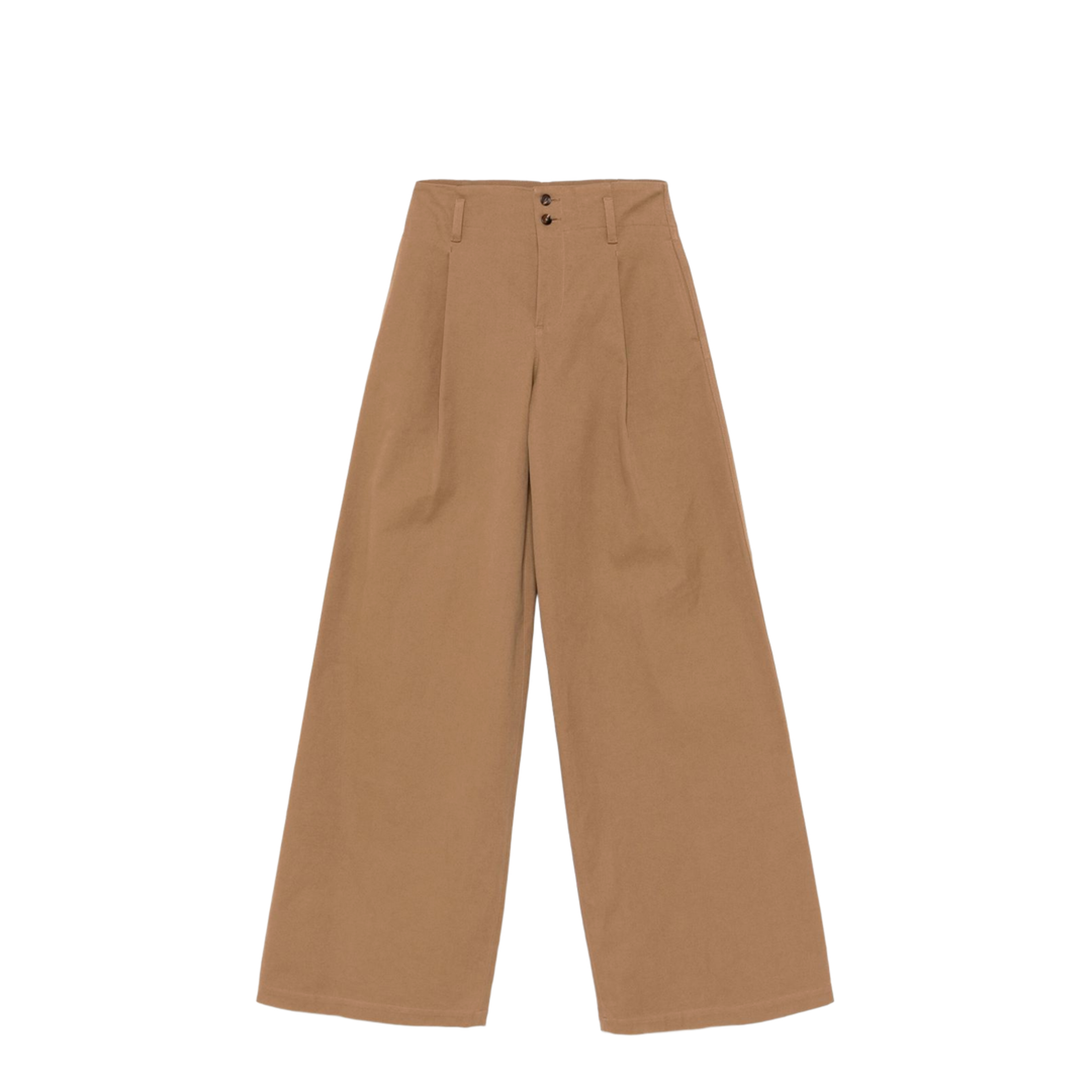 High-rise wide-leg pants in cotton canvas