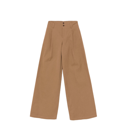 High-rise wide-leg pants in cotton canvas