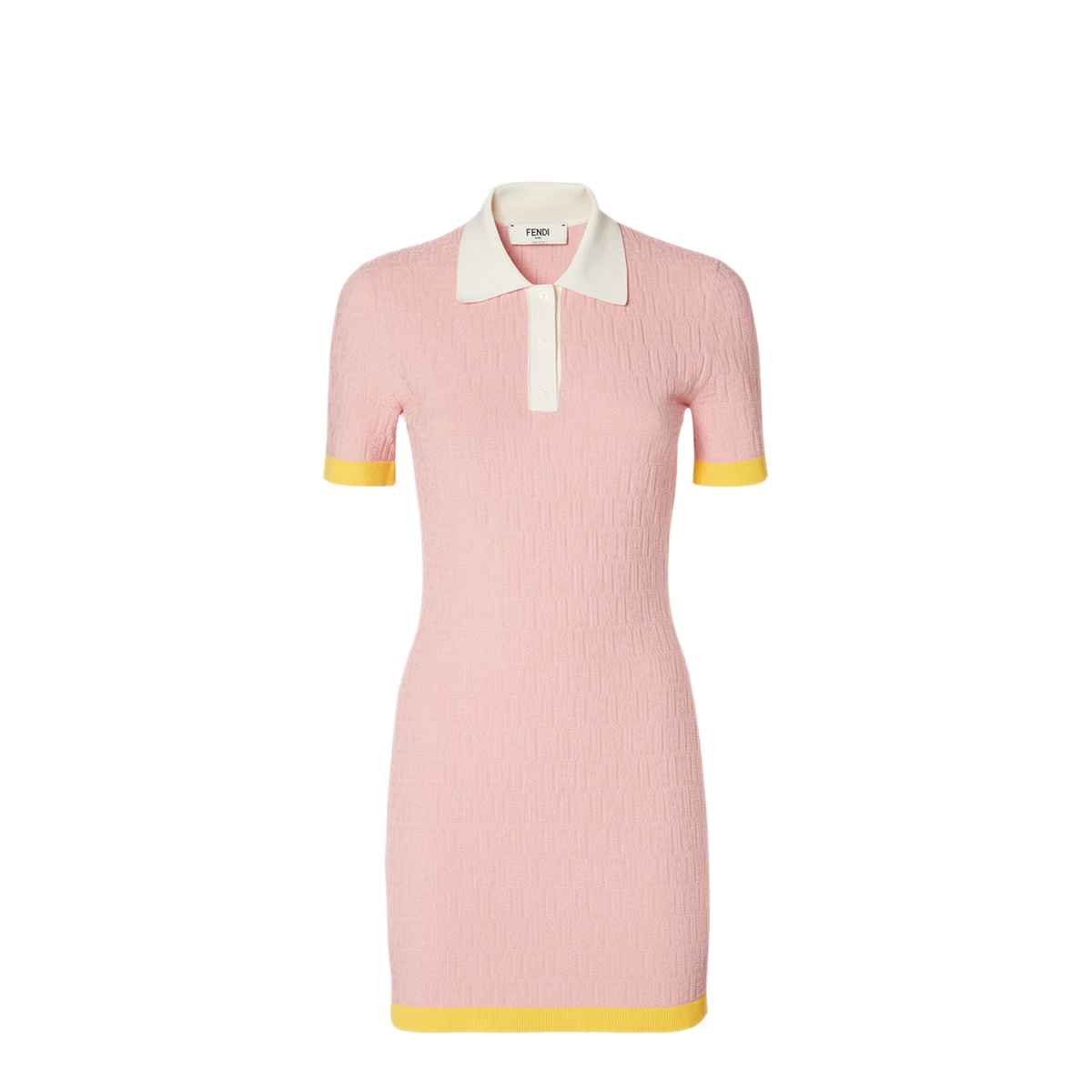 Pink Polo Dress with FF Jacquard