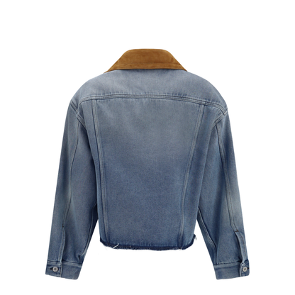 MAYFEYR - Miu Miu - Washed Denim And Suede Jacket - GWB313SOOO196Y