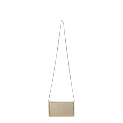 Grained Leather Bag with Chain Shoulder Strap