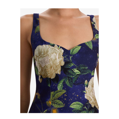 alice and olivia blue and gold dress Alice + Olivia Womens Carrie Lantern Metallic Jaquard Party Dress