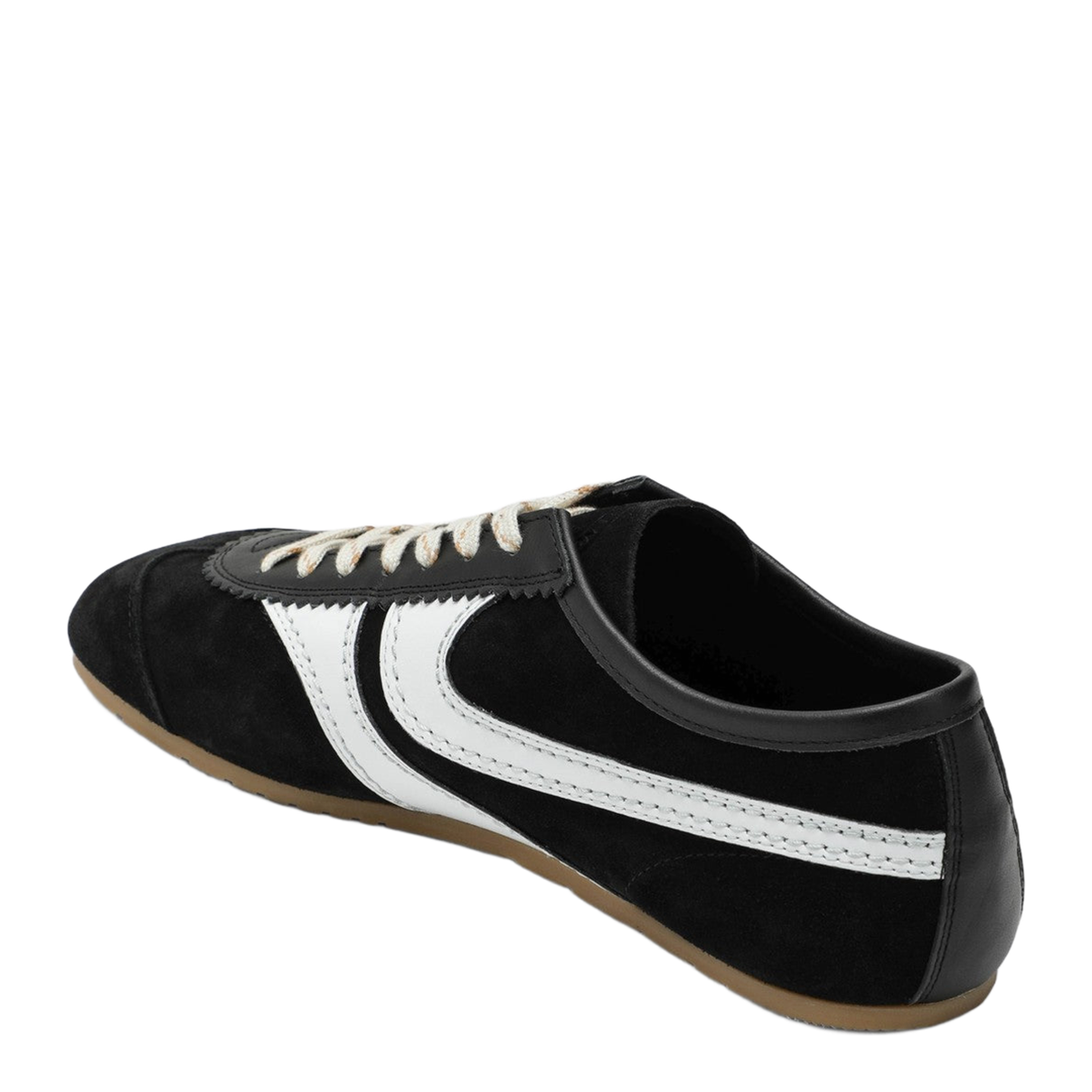 Black White Leather and Suede Sneakers