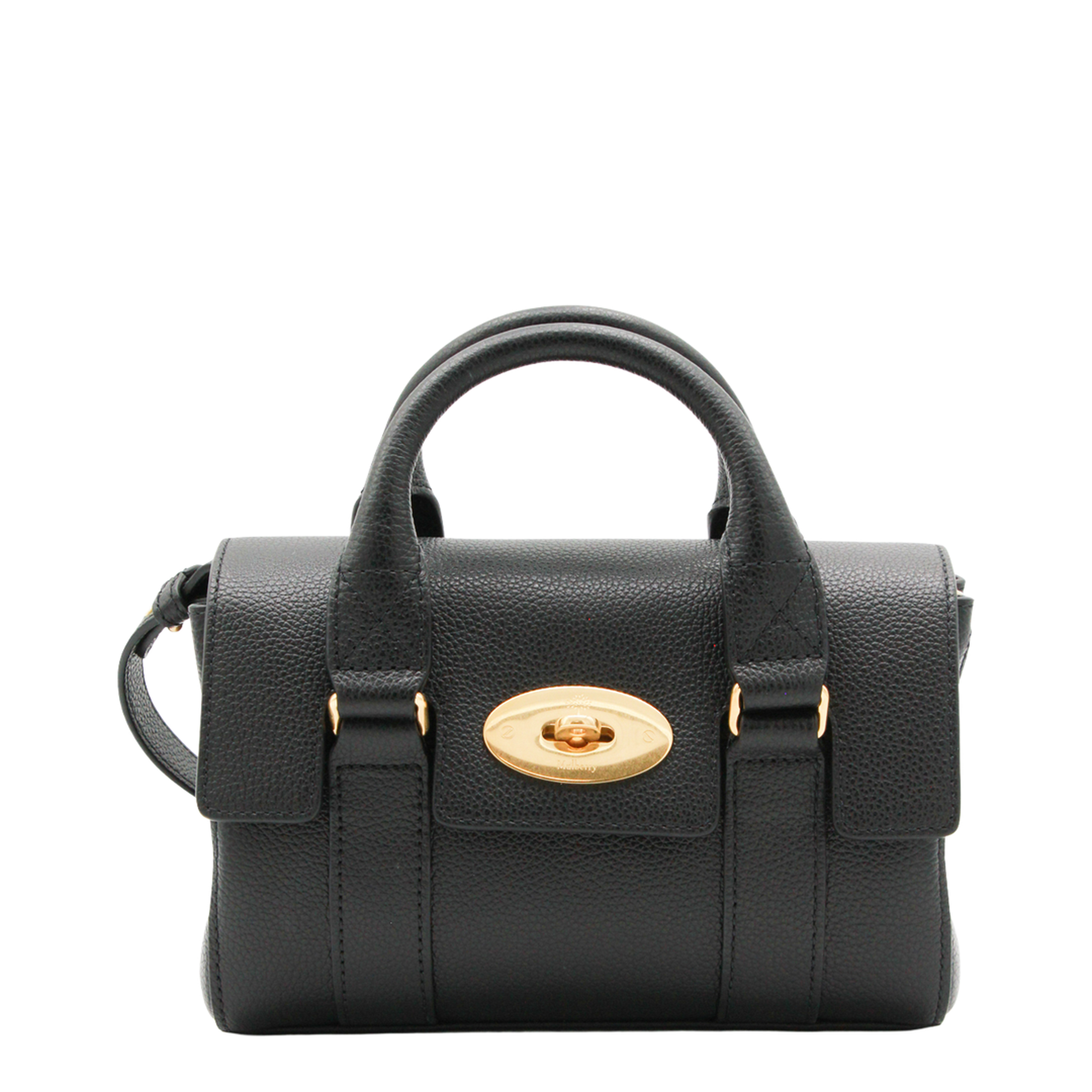 Bayswater Mini Small Classic Grain Top-Handle Bag - Black