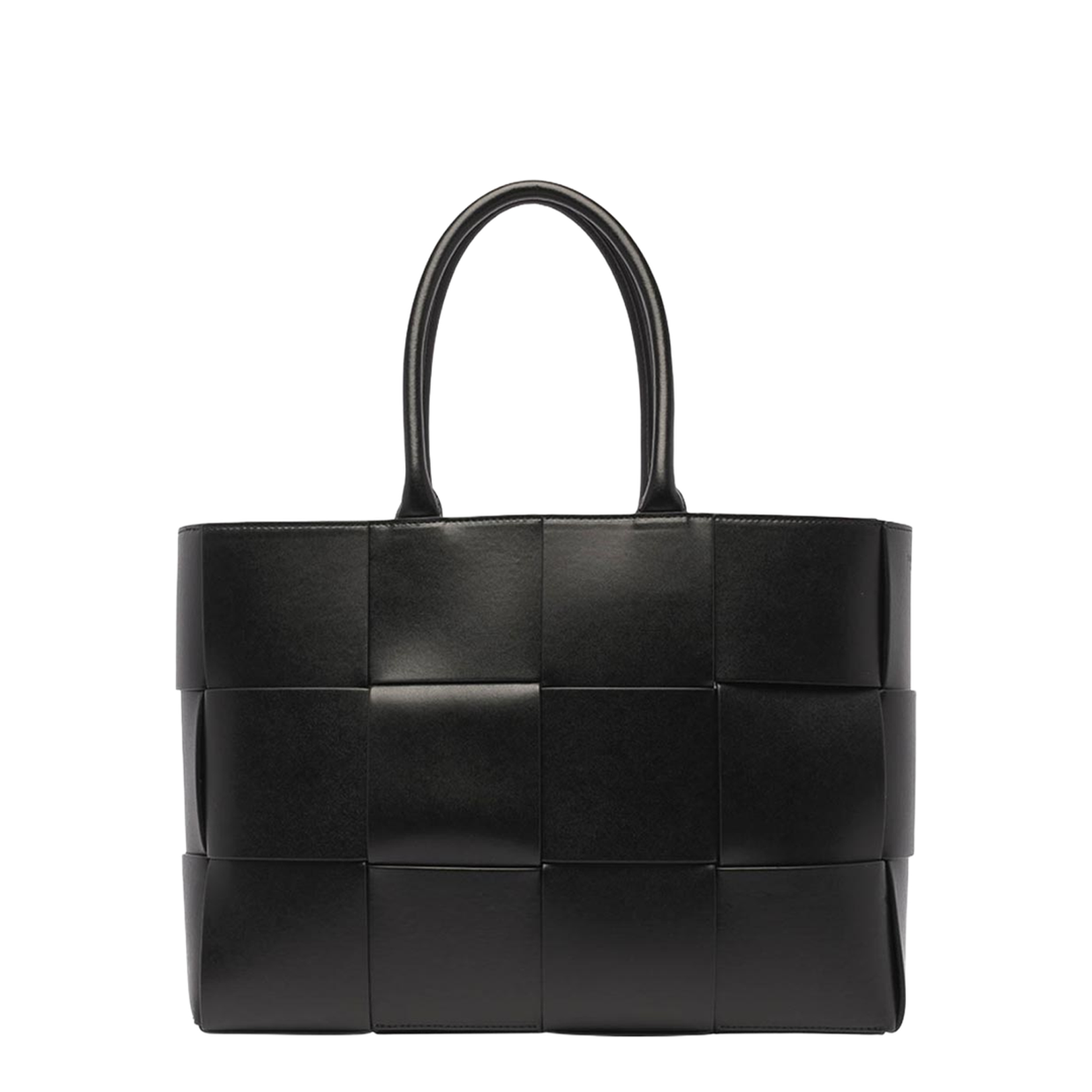 Arco Leather Structured Tote - Black
