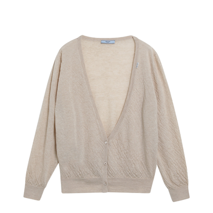 MAYFEYR - Prada - Desert-Coloured Cashmere Cardigan - P25O22OOO19VKF0F24
