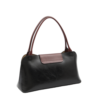 Vivian Medium Calf Leather Shoulder Bag - Aj Black Rosewood