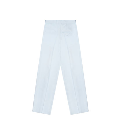 Viscose And Silk Twill Straight Trousers