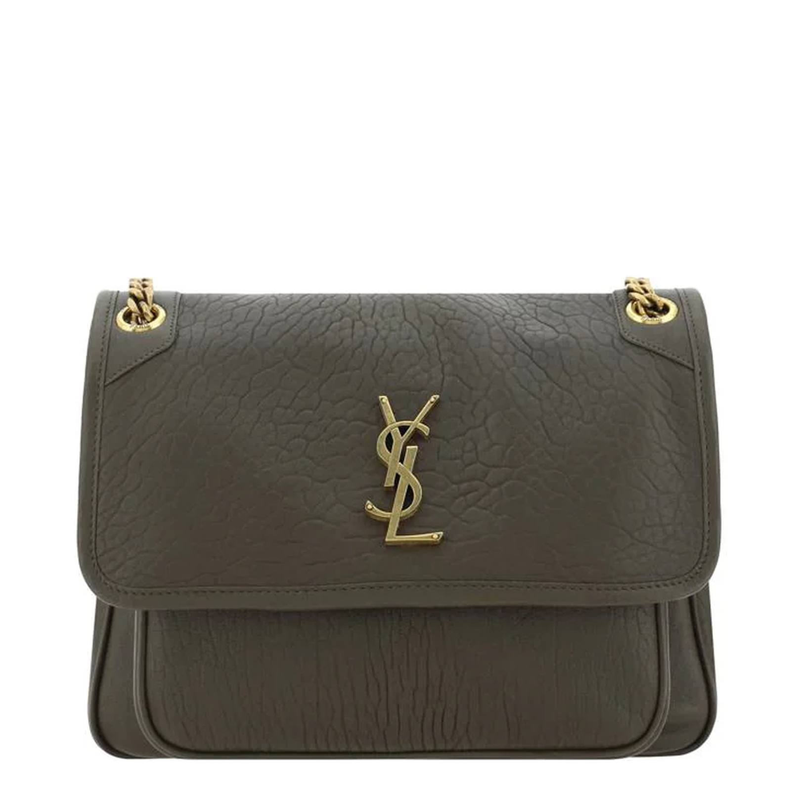 Dark Green Leather Medium Niki Shoulder Bag