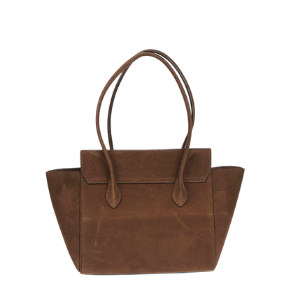 MAYFEYR - ROUNN - Felice Flap Leather Tote Bag - FELICEFLAP26CHOCOLATE