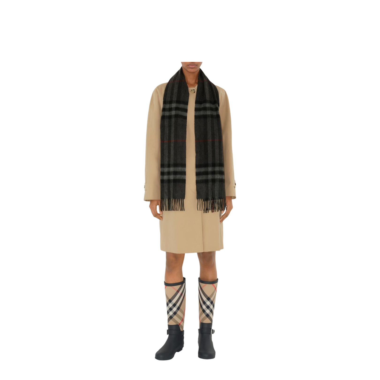 Giant Check Cashmere Scarf