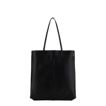 Black Leather Linea Shopping Bag