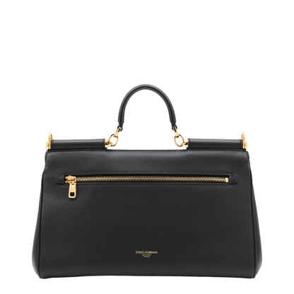 My Sicily handbag in plongé calfskin in Black