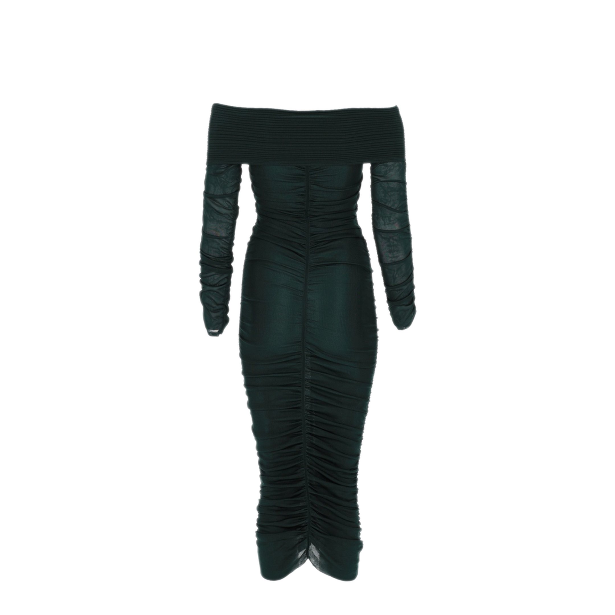 MAYFEYR - Self Portrait - Viscose Gathered Midi Dress - RS26011MAGGREEN