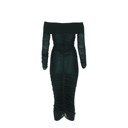 MAYFEYR - Self Portrait - Viscose Gathered Midi Dress - RS26011MAGGREEN