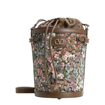 Antibes Medium Cotton Jacquard Bucket Bag - Brown