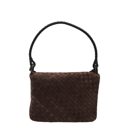 Intrecciato Suede Shoulder Bags - Brown