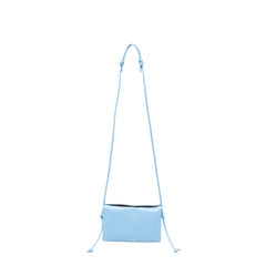 Trio Flap Mini Lambskin Crossbody Bag - Teal Blue