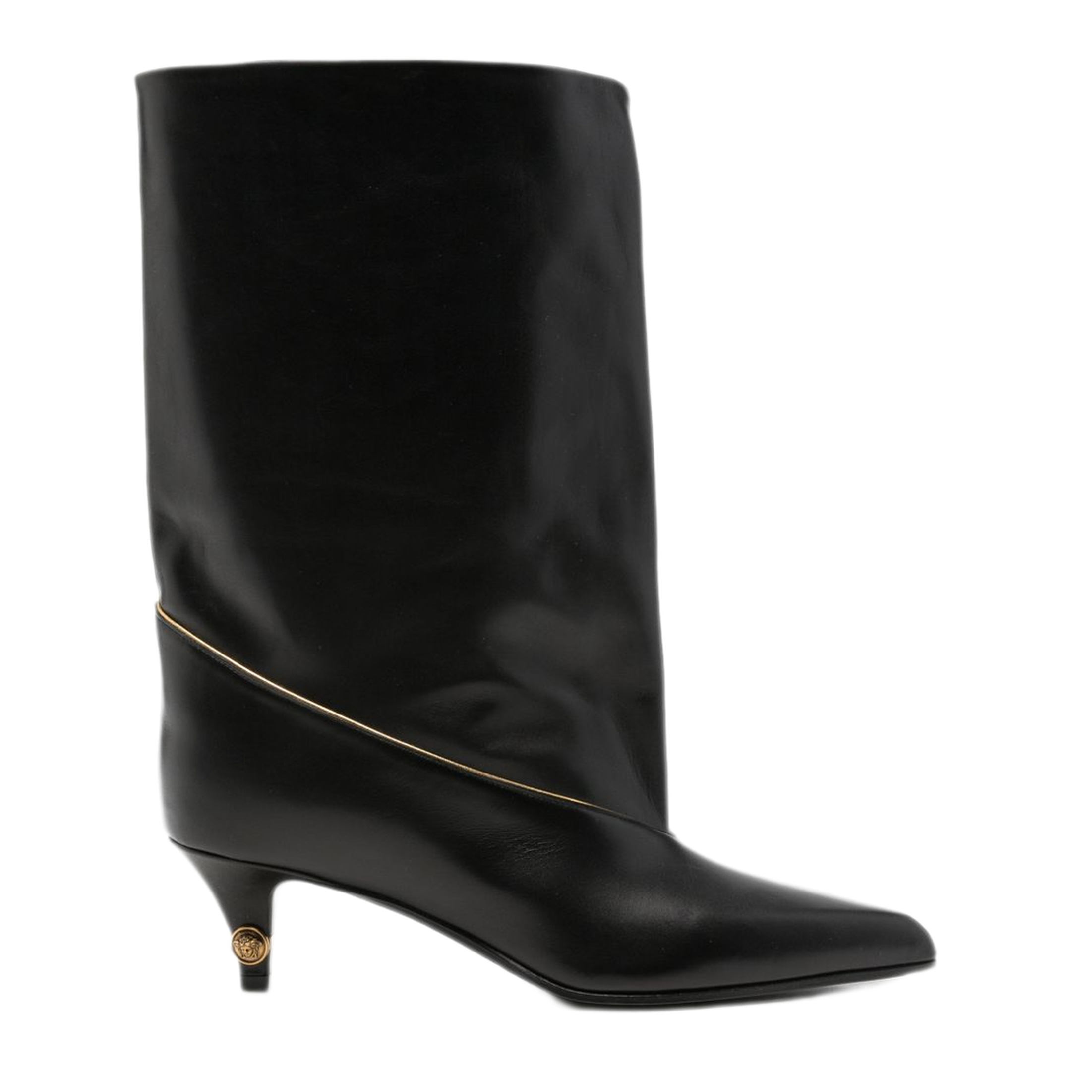 MAYFEYR - Versace - Black Leather Heeled Boots - 10266151A178671B55J