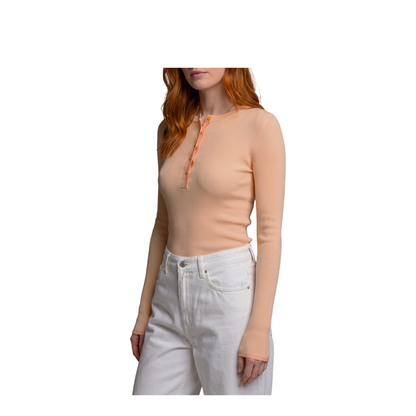 MAYFEYR - Chloè - Bleached Orange Ribbed Top - CH26AMP1956081G