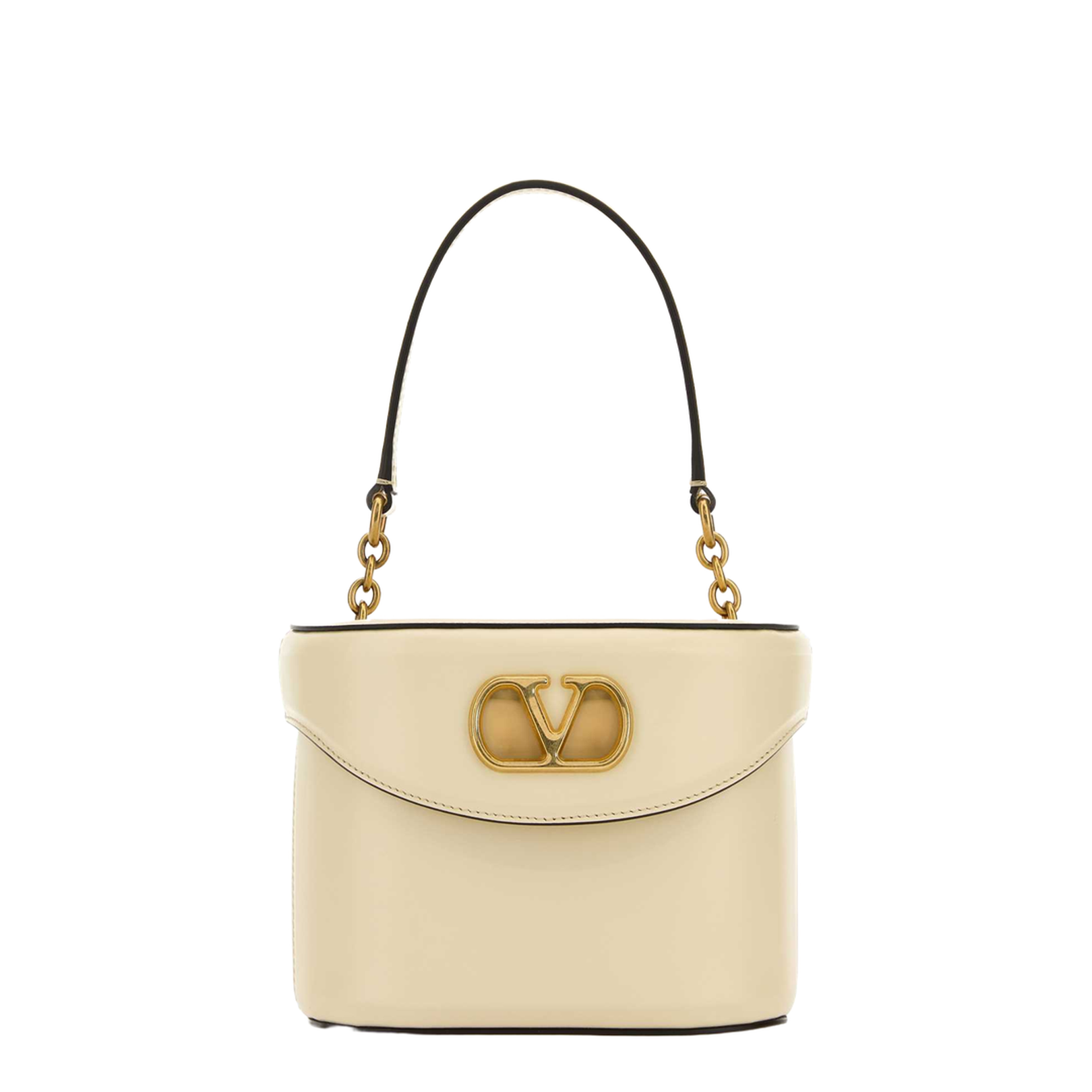 Ivory leather VLogo Signature bucket bag