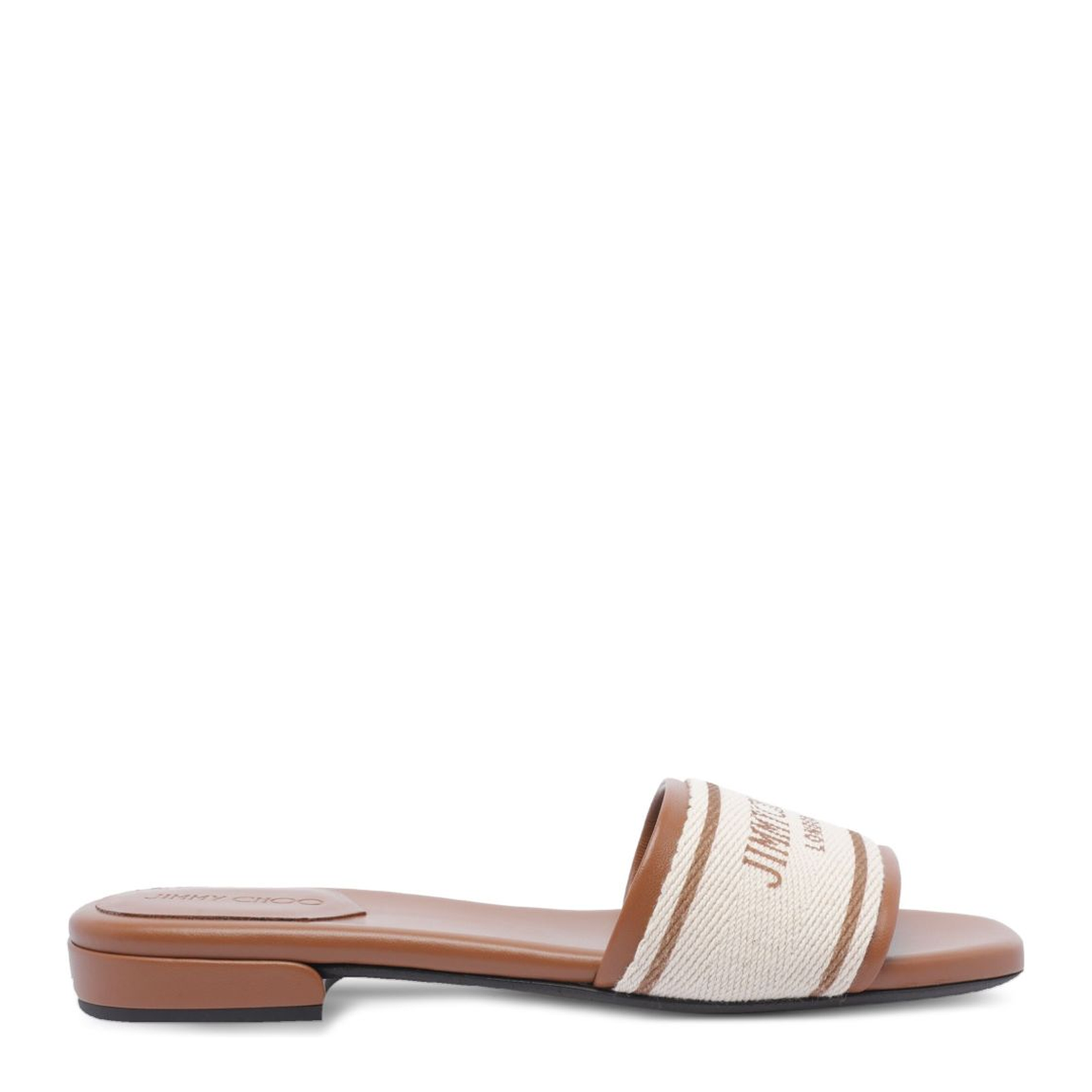 Ecru Slip-On Style Square Open Toe Sandal
