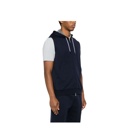 Sleeveless Sweatshirt With Zipper And Hood