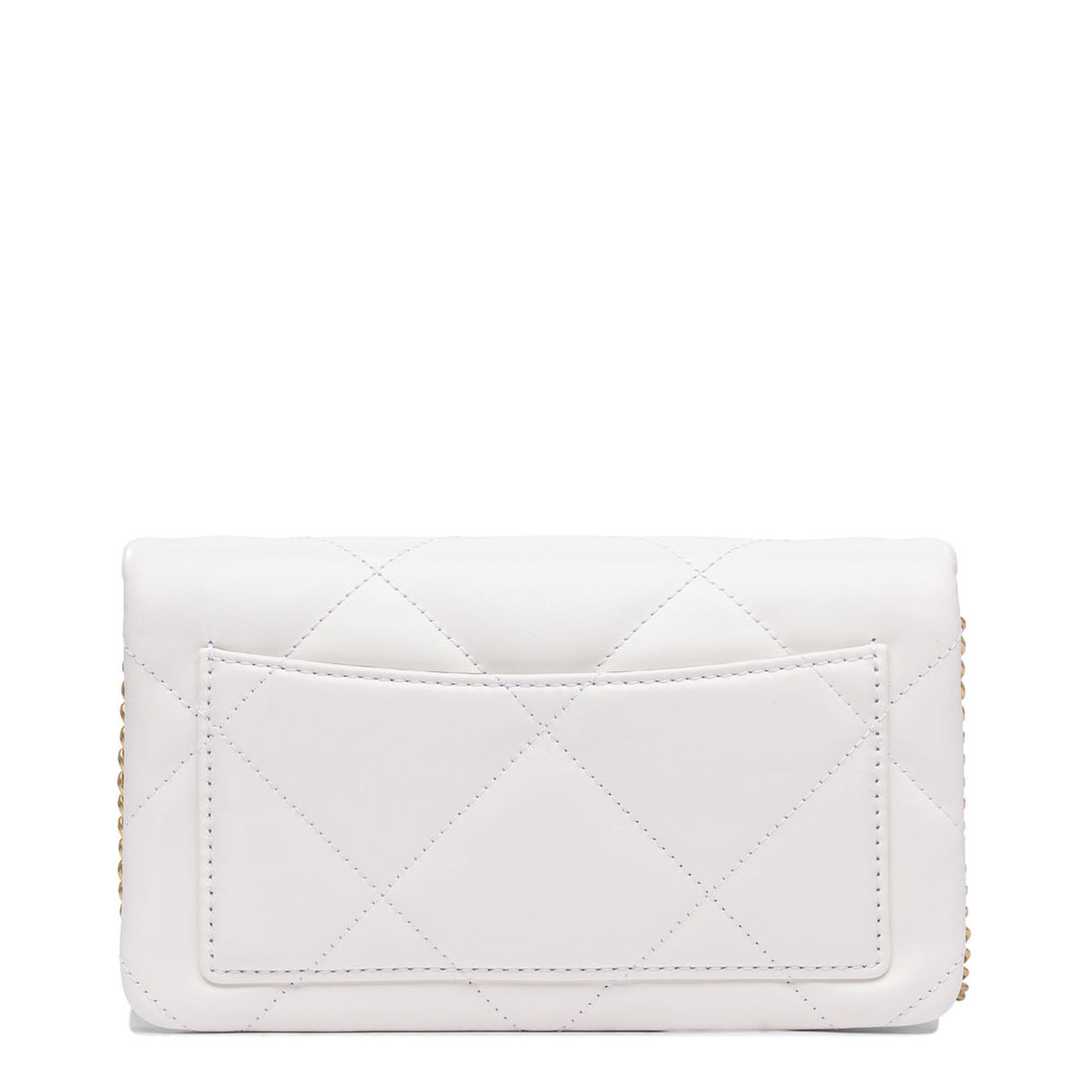 White Diamond-Quilted Crossbody Bag