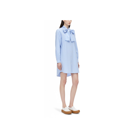 Bow-Detail Mini Shirt Dress