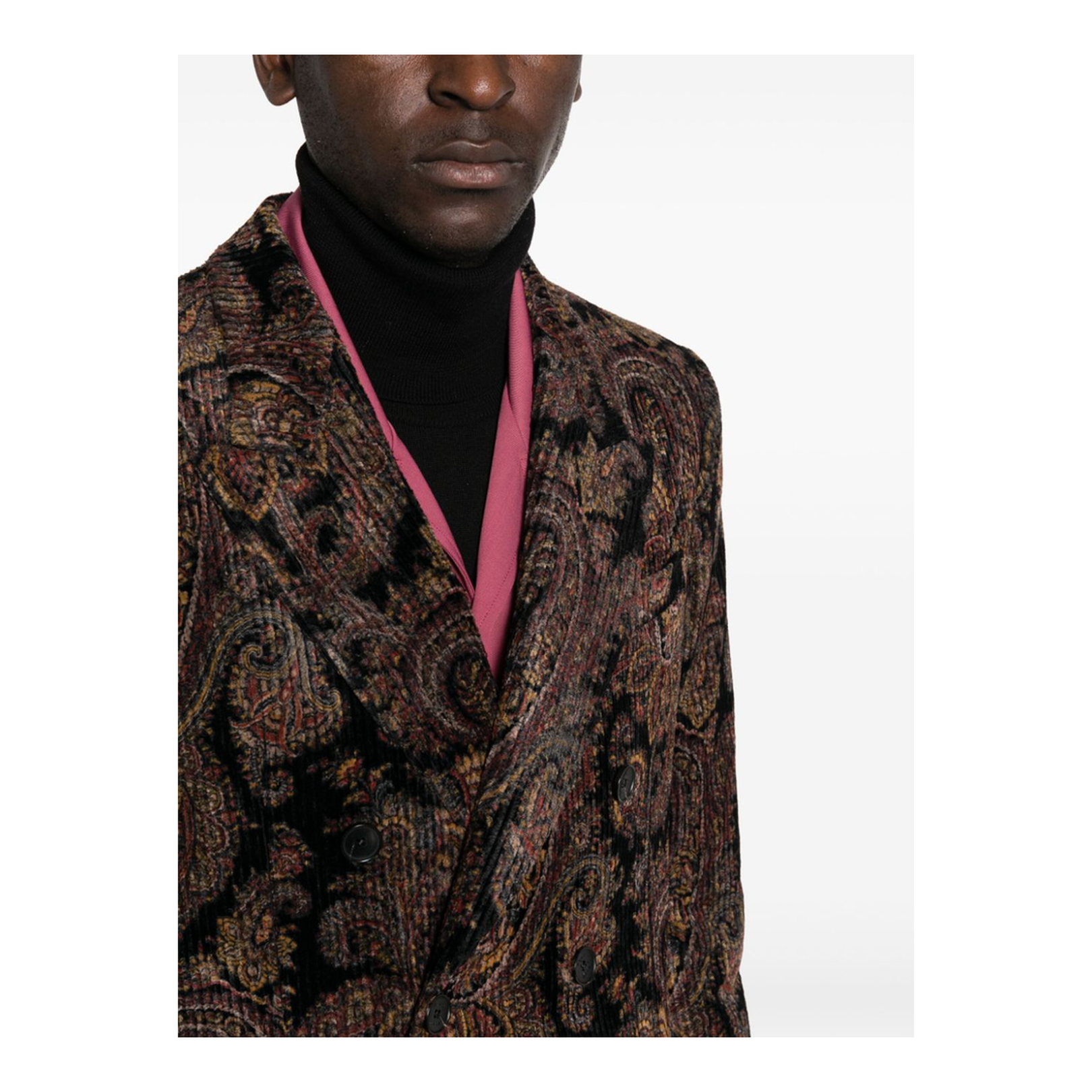Paisley-Print Corduroy Blazer