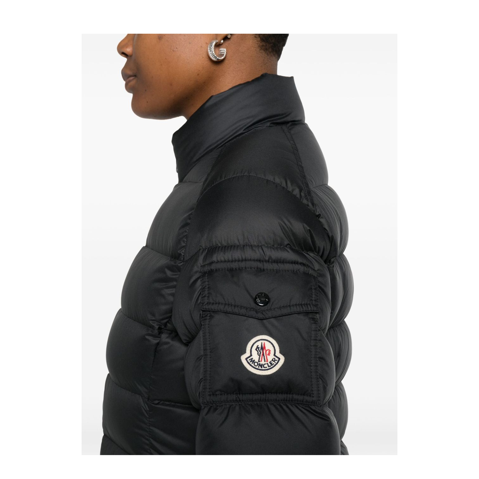 Black Igesse Mid-Length Down Jacket