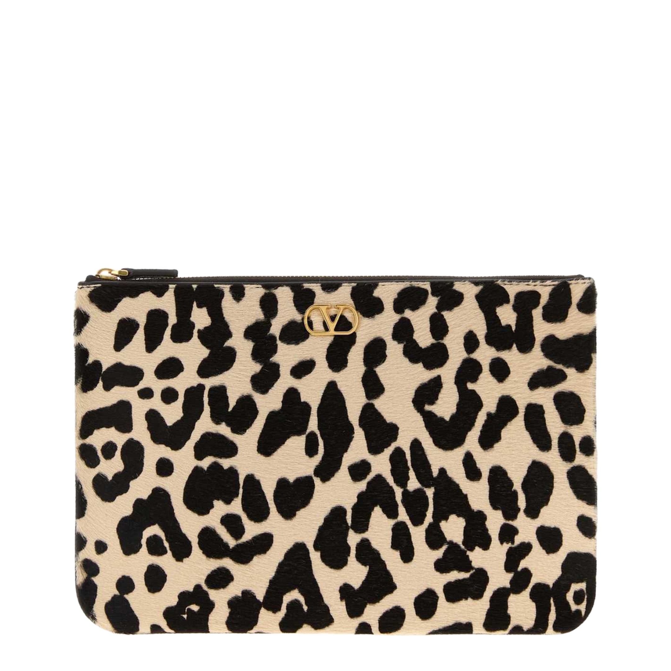 Beige Leopard Clutch Bag