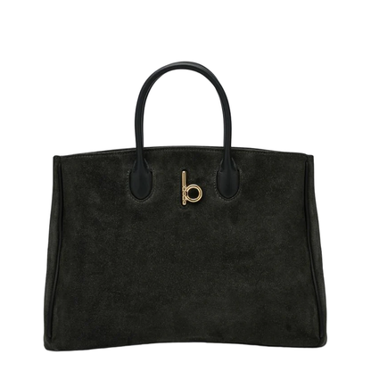 Rocking Horse Medium Dark Green Suede Tote