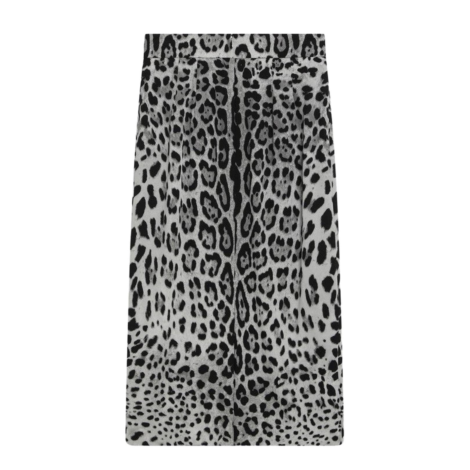 Leopard Print Silk Pencil Skirt