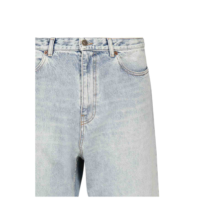 Blue Denim Wide Leg Jeans