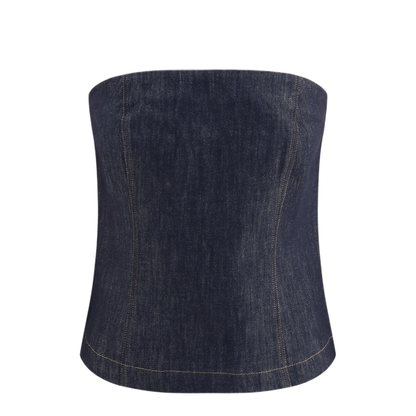 MAYFEYR - Brunello Cucinelli - Denim Effect Twill Bandeau Top - MB125EO909