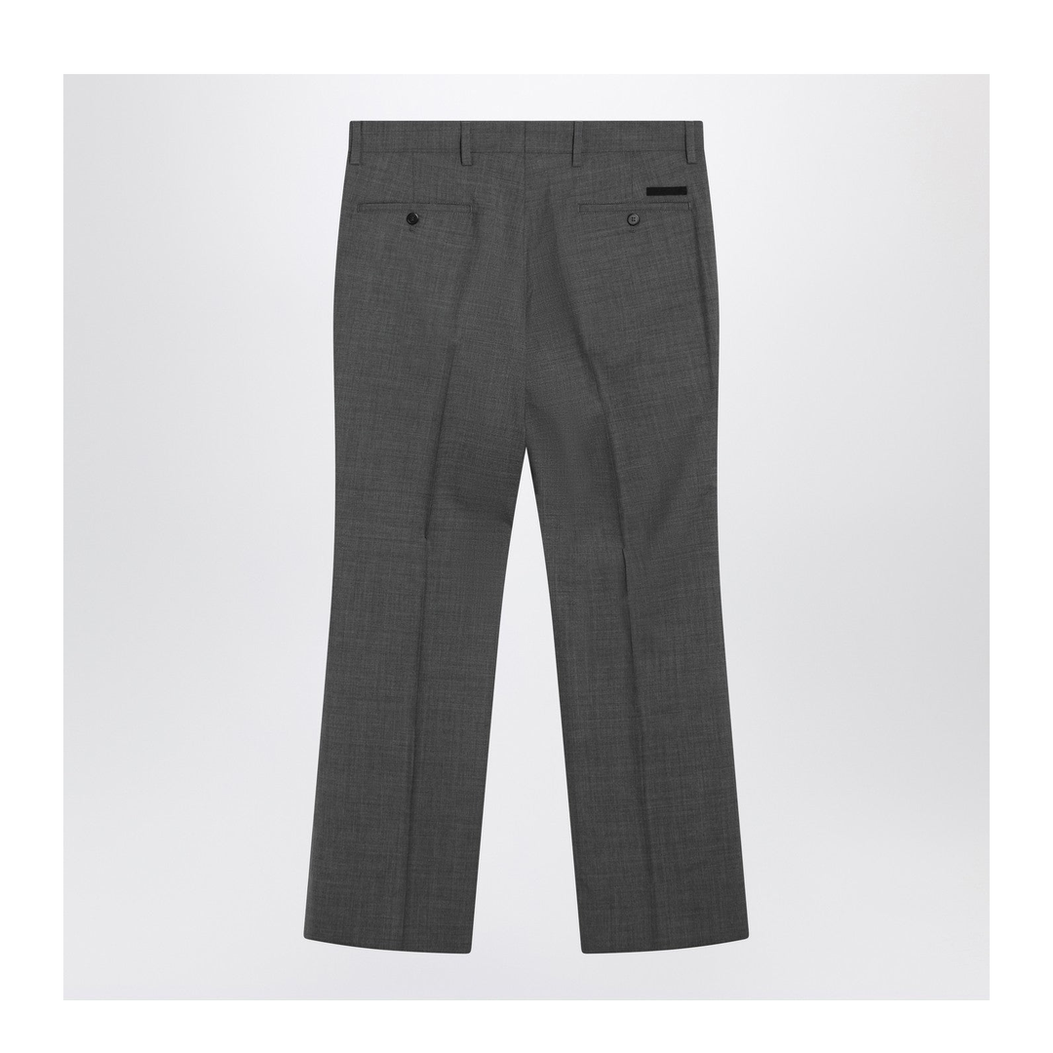Grey Flared Wool Trousers