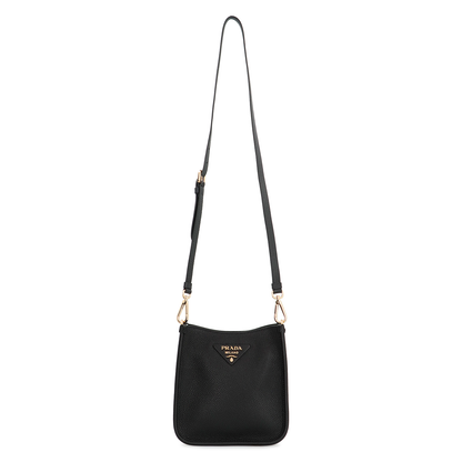 Vitello Daino Soft Mini Calfskin Shoulder Bag - Nero