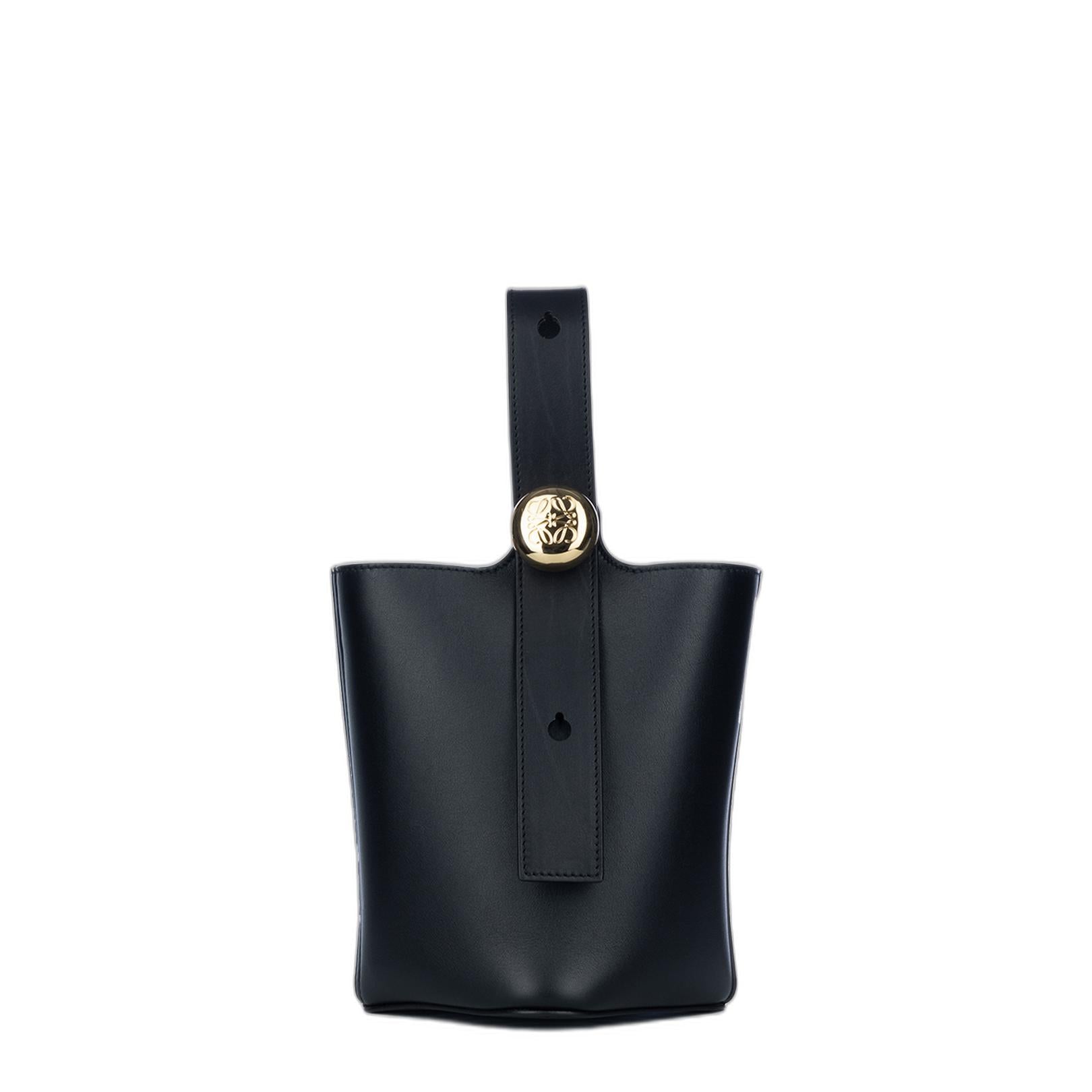 Pebble Bucket Mini Hand Bag Leather