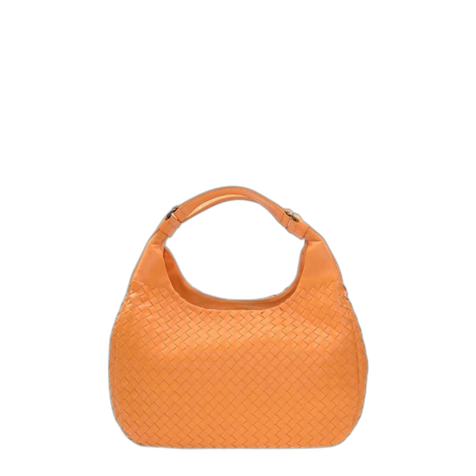 Intrecciato Top Handle Bag In Orange